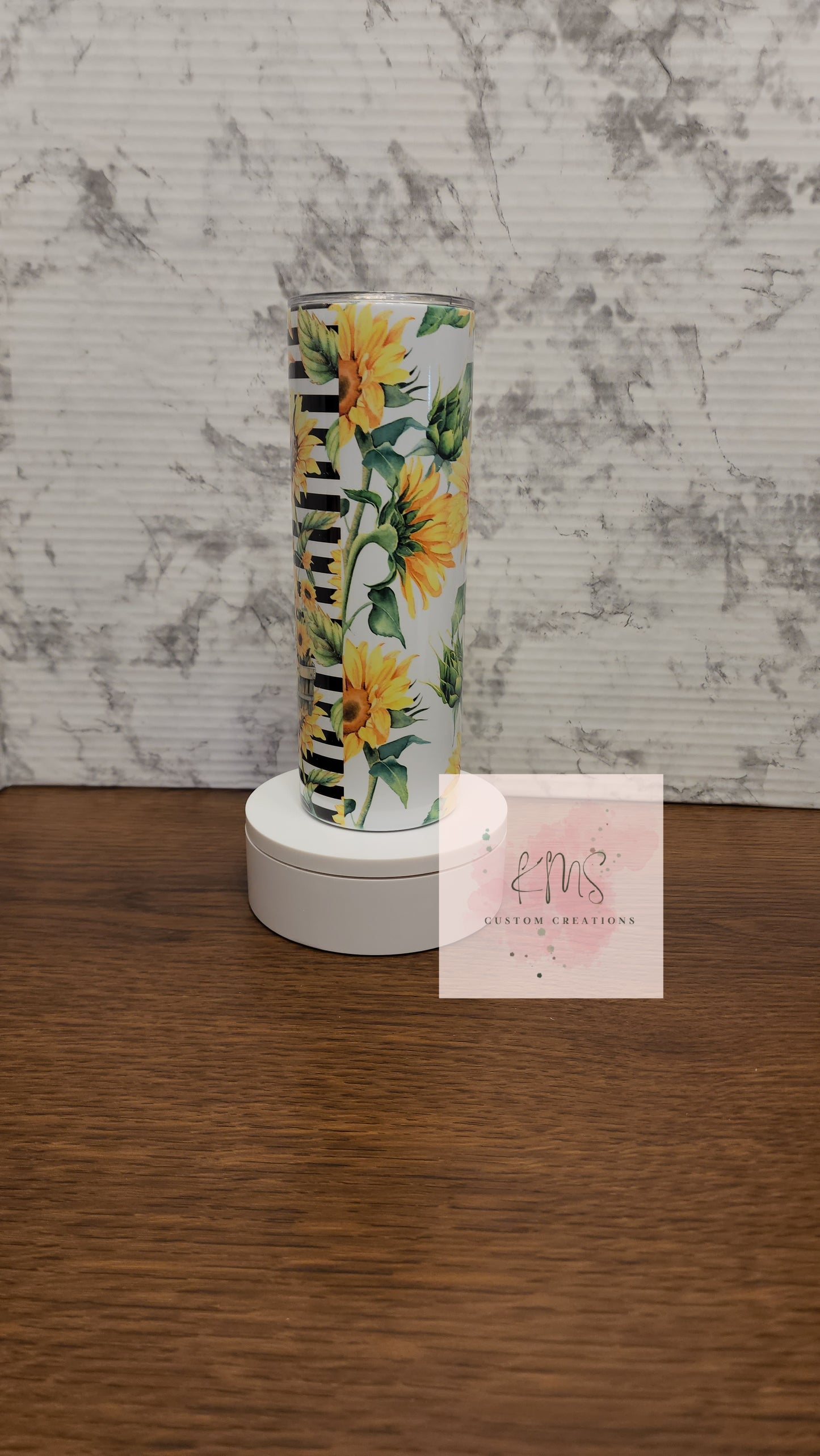 Highland cow and sunflowers tumbler