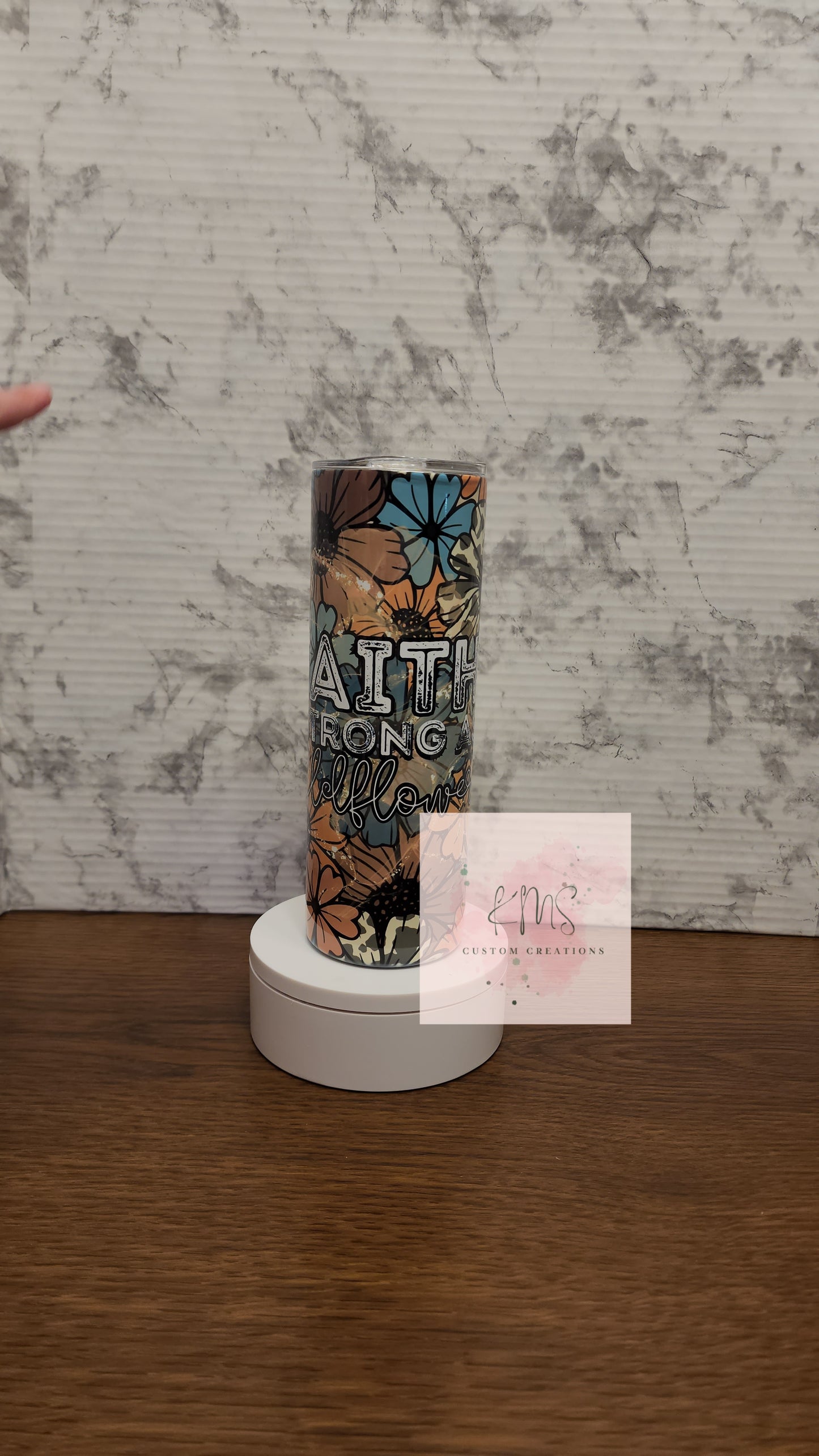 Floral faith as strong as wildflowers tumbler