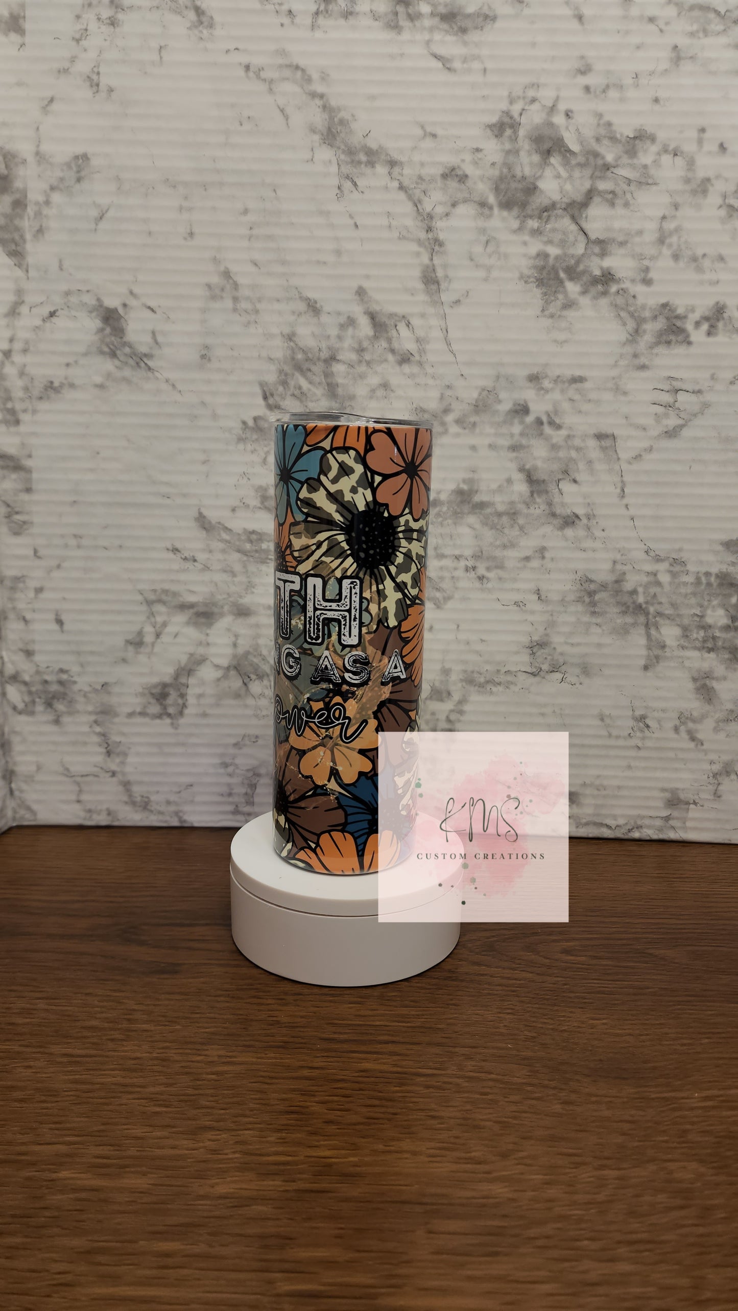 Floral faith as strong as wildflowers tumbler